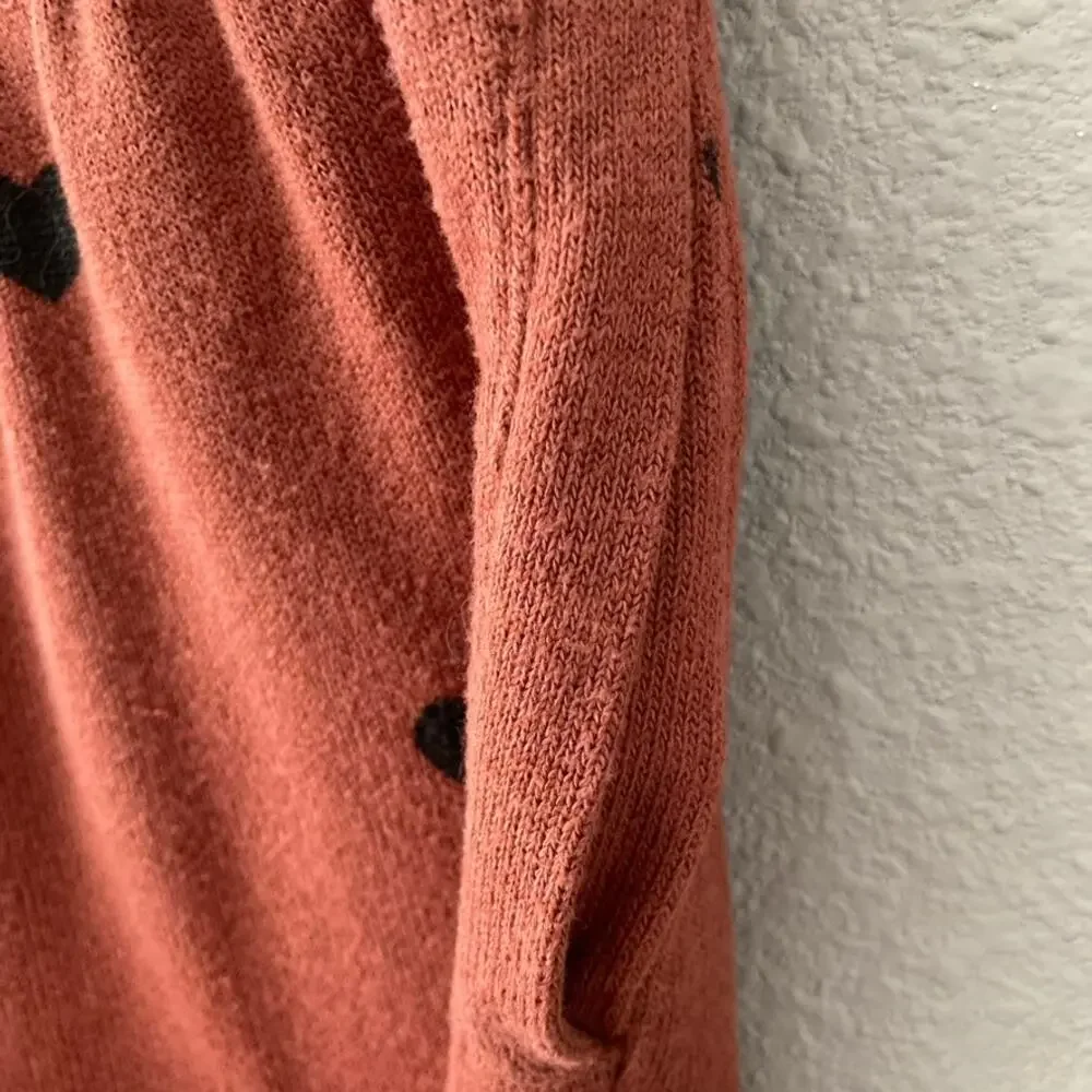 Gap Kids Sweater Knit Heart Joggers - Saddle Brown Black - Small 6/7